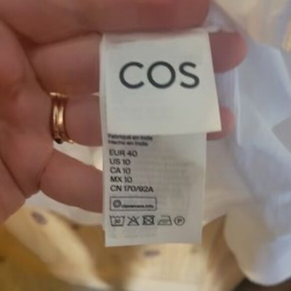 COS Women's White Button Up Shirt, Size 10 - Picture 5 of 10